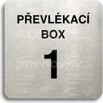 ACCEPT Piktogram převlékací box X - stříbrná tabulka - černý tisk bez rámečku