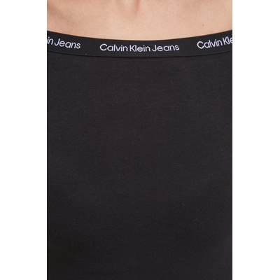 Calvin Klein Jeans Тениска Calvin Klein Jeans в черно с голи рамене J20J223098 (J20J223098)