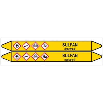 Značení potrubí, sulfan,2 ks, 450 × 52 mm PZ 007650