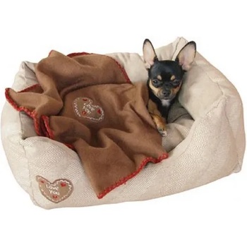 Image 1 of Kerbl Snugly Bed Love you - меко легло с възглавница и одеало 61 х 48 см - 81262