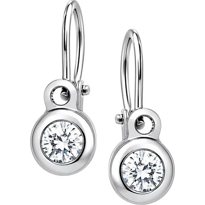 Zlaton Náušnice bílé zlato visací s kamenem výška 1.2cm váha 0.95g 001320303239