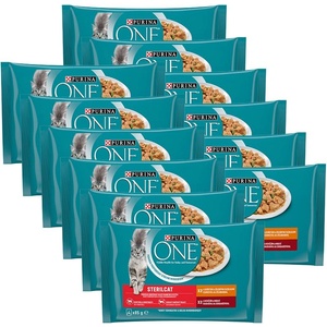 PURINA ONE STERILCAT пиле и говеждо в сос 48 x 85 г