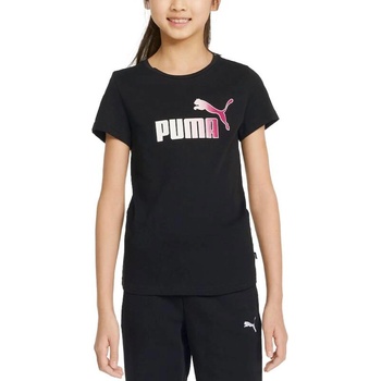 Image 1 of PUMA Essentials Bleach Logo Tee Black