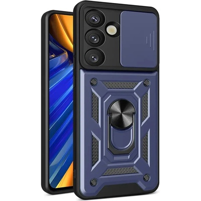 HQWear Hybrid Armor Camshield с капак на камерата и метален пръстен за Samsung Galaxy S25 - син (5907769367755)