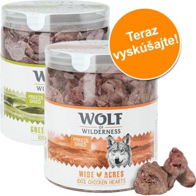 Wolf of Wilderness mrazom sušená prémiová maškrta Mix : Wide Acres & Green Fields 120 g