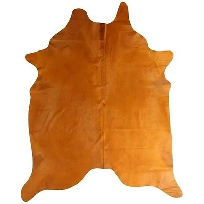 Dekoračná kožušina, pravá hovädzia koža, 3–4 m², oranžová, FK11001311DOK