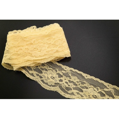 Silonová krajka - žlutá - šířka 4,5 cm – Zbozi.Blesk.cz