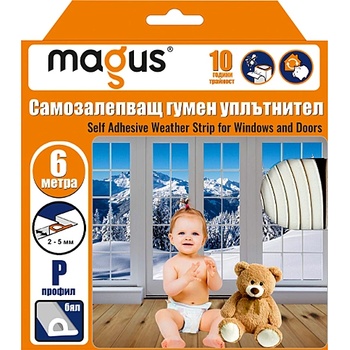 Image 1 of MAGUS УПЛЪТНИТЕЛ ГУМЕН p-ПРОФИЛ 6м 5539 БЯЛ (88121)