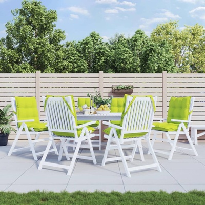 vidaXL Възглавници за стол с ниска облегалка 6 бр яркозелен Оксфорд (377706)