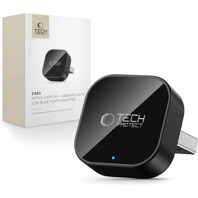 Tech-Protect ULTRABOOST CA01 адаптер за Apple CarPlay / Android Auto USB Bluetooth 5.4 матово черен (5906302323876)