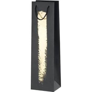 Image 1 of ЛАЙТС Подаръчна хартиена торбичка за 1 бутилка черно/злато 11×9×39см 12бр