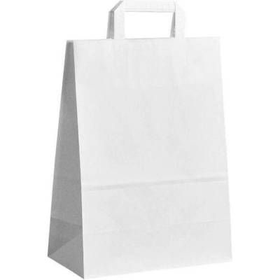 Papírová taška bílá ExtraKRAFT 260x140x360 mm s plochým uchem