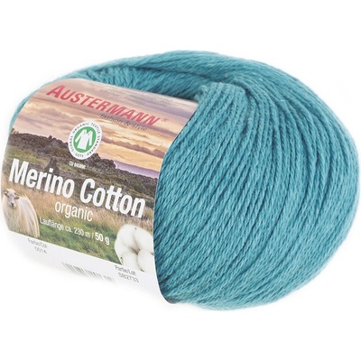Austermann MERINO COTTON - 55% vlna merino, 45% bavlna - Ručně pletací příze Barva: 14 LAGUNE