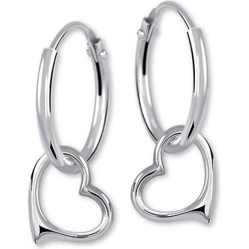 Soliter Strieborné náušnice krúžky so srdiečkami 2v1 431 001 02630 04