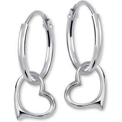 Soliter Strieborné náušnice krúžky so srdiečkami 2v1 431 001 02630 04