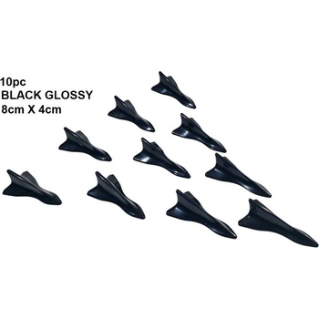 Тунинг декорация Акула Черен Гланц 10бр 8cm 85515-1