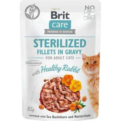 Brit Care Cat Sterilized filety ve šťávě kapsičky králík 24 × 85 g