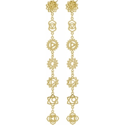 JSB bijoux s.r.o. Pozlacené stříbrné náušnice puzety čakry (Stříbro 925/1000)