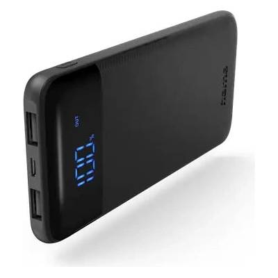 Hama Външна батерия Hama "LED10", 10000 mAh, USB-C, USB-A, Черен (201661)