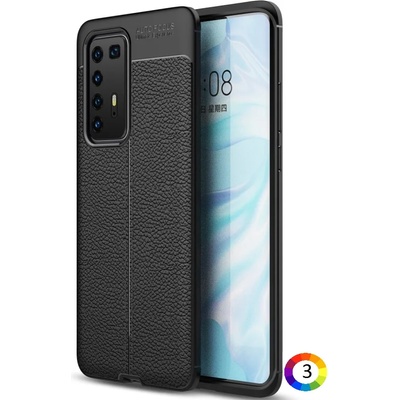 Huawei P40 Pro Удароустойчив Litchi Skin Калъф и Протектор