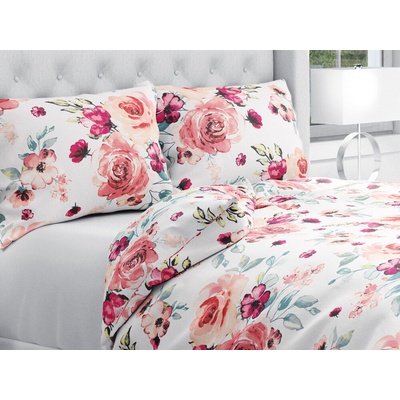 Biante bavlna obliečky Sandra SA-669 Červeno-ružové akvarelové kvety 140x200 70x90