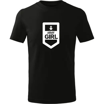 DRAGOWA детска тениска с къс ръкав Army Girl, черна (7129)