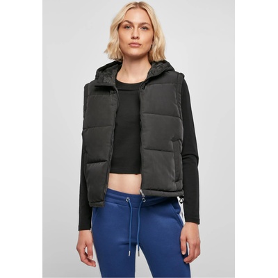 Urban Classics Дамска грейка с качулка в черен цвят Urban Classics Puffer VestUB-TB5083-00007 - Черен, размер M
