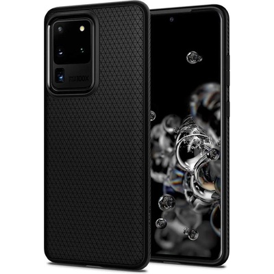 Spigen Liquid Air Case - тънък силиконов (TPU) калъф за Samsung Galaxy S20 Ultra (черен-мат)