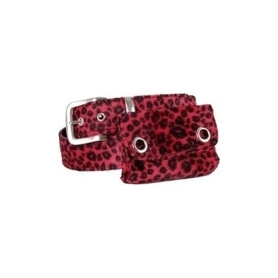 Opasek červený leopard s kapsičkou