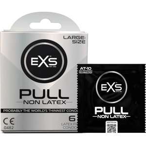 EXS Condoms Pull Large - bezlatexové kondomy (6 запетаи)