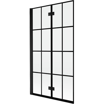 Mexen Mist преграда за вана 2-крила лява 100 x 150 см, черна решетка, черен - 8A9-100-002-70-77-L (8A9-100-002-70-77-L)