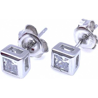 Jan Kos jewellery stříbrné náušnice s bílým kamenem 12119812