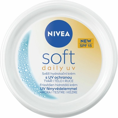 NIVEA Soft Daily UV hydratačný ochranný krém na telo a tvár SPF 15 100 ml