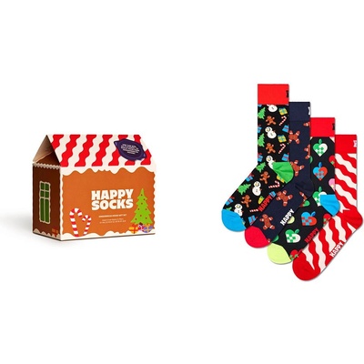 Happy socks Чорапи Happy socks Gingerbread Houses Gift Set Half Socks 4 Pairs - Multicolor