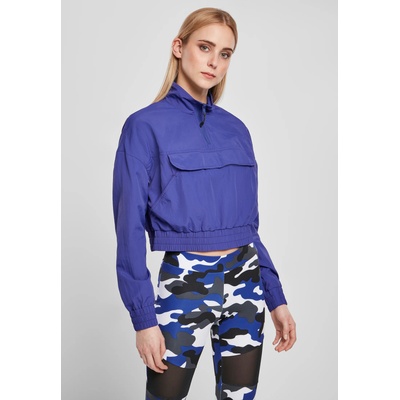 Urban Classics Дамско яке в синьо от Urban Classics Ladies Cropped Crinkle Nylon Pull OverUB-TB3630-02740 - Син, размер XL