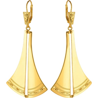 Argento Pozlátené strieborné náušnice - s ručným gravírom 66885
