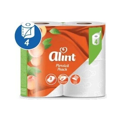 Alint Комплект тоалетна хартия Alint, праскова, 3 слоя, 4 ролки (5944570021957)