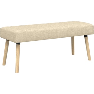 vidaXL Пейка с канали Кремаво 110 x 40 x 46 cm Текстил (42038494)