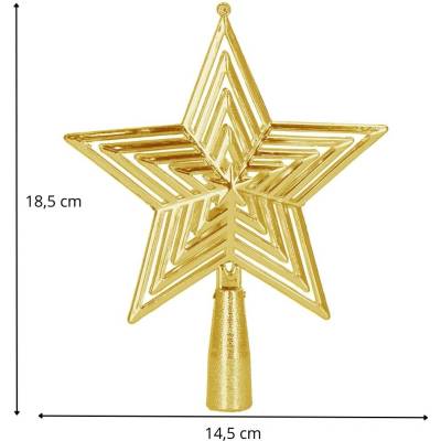 SPRINGOS Hviezda na vianočný stromček 18,5 cm zlatá vianočná ozdoba