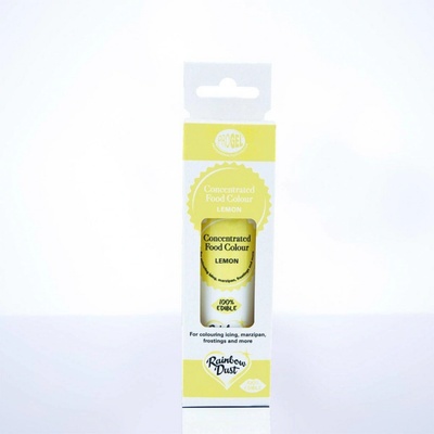 Rainbow Dust Profesionálna jedlá gélová farba v tube Lemon Svetlá žltá 25 g