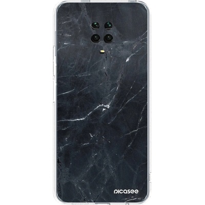 Púzdro Picasee silikónové Xiaomi Redmi Note 9S - Black marble čiré