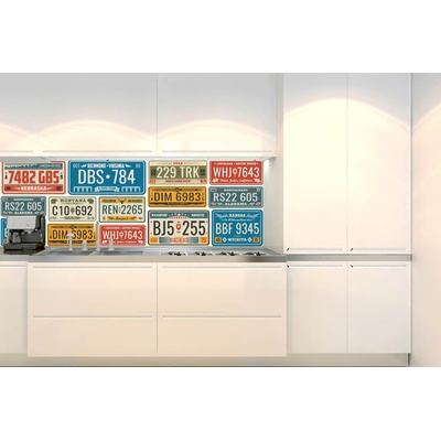 DIMEX ART Фототапет за кухня - ретро регистрационен номер 180 x 60 см