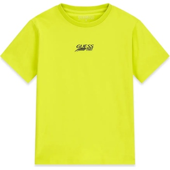 GUESS Едноцветна тениска с къс ръкав в жълт цвят за момче Guess