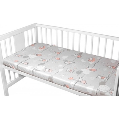 Baby Nellys Prostěradlo bavlna Premium Good night Animals GIRL šedé 70x140