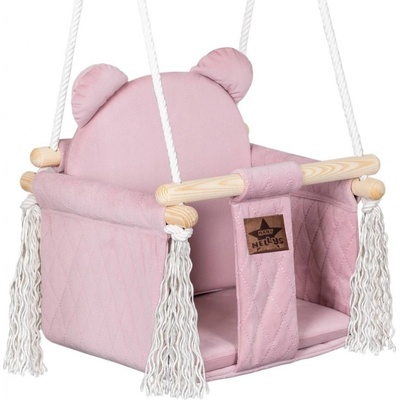 Baby Nellys štýlová hojdačka Velvet ružová