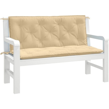 Image 1 of vidaXL Възглавници за градински пейки 2 бр бежови 120x50x7 см плат (4002600)