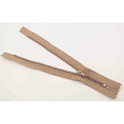 Nedeliteľný jemný plastový špirálový zips (veľkosť číslo 3) rôzne farby - dĺžka 12 cm - 60 cm 16 cm Tmavá kakaová