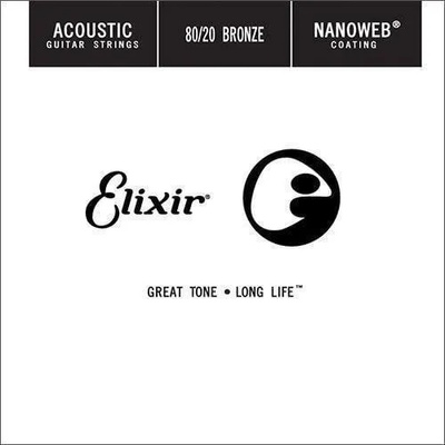 Elixir Acoustic 80/20 Bronze NanoWeb . 024 Единична струна за китара (3313215124-ELIXIR)