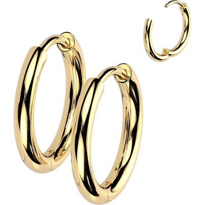 Steel Edge Titanové náušnice krúžky SETRH01-8 Zlata