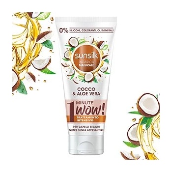 Sunsilk Едноминутна маска за суха коса с кокос и алое вера Sunsilk без силикони и оцветители 180мл (3451)